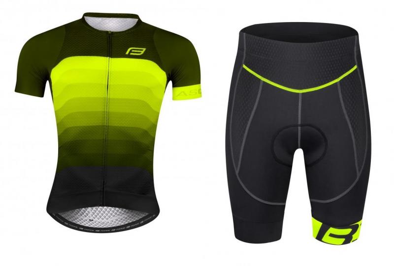 Force ASCENT zeleno-fluo dres + Force B30 černo-fluo kraťasy FORCE