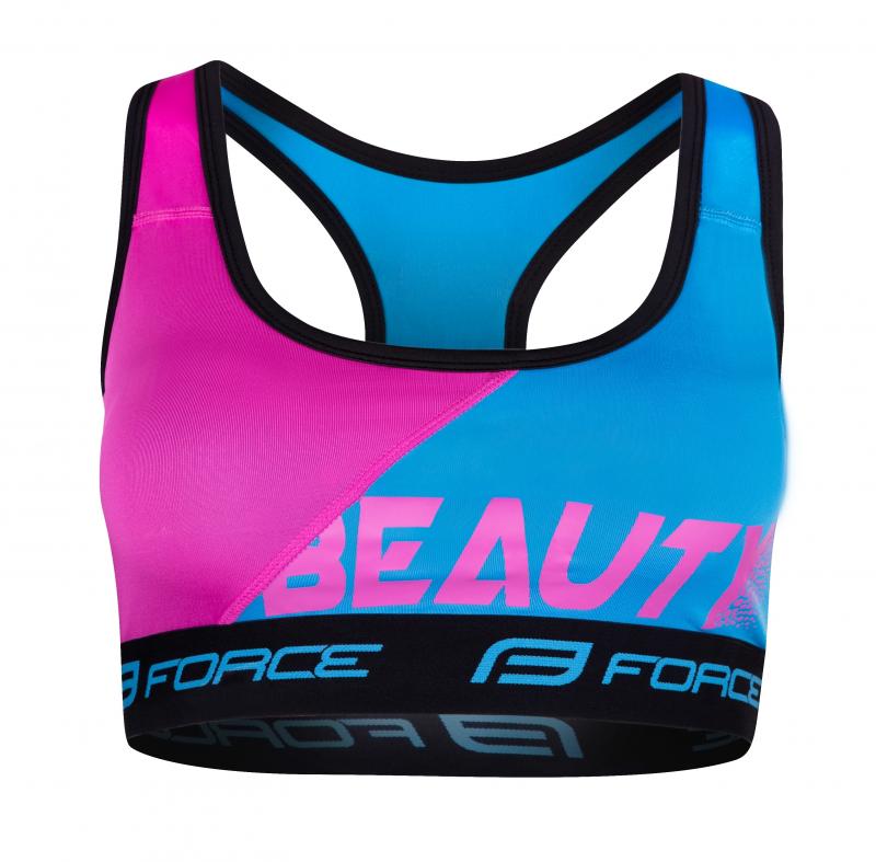 Force BEAUTY modro-růžová podprsenka sportovní FORCE