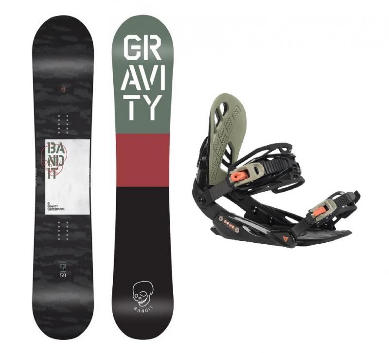 Gravity Bandit 20/21 pánský snowboard + Gravity G1 black/chilli/pepper vázání Gravity