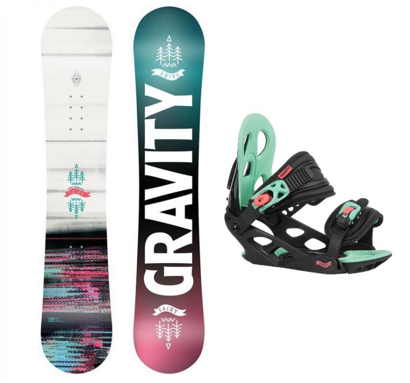 Gravity Fairy 21/22 dětský snowboard + Gravity G1 Jr black/pink/teal vázání Gravity