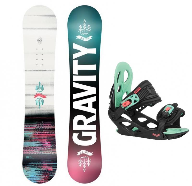 Gravity Fairy mini 21/22 dětský snowboard + Gravity G1 Jr black/pink/teal vázání Gravity