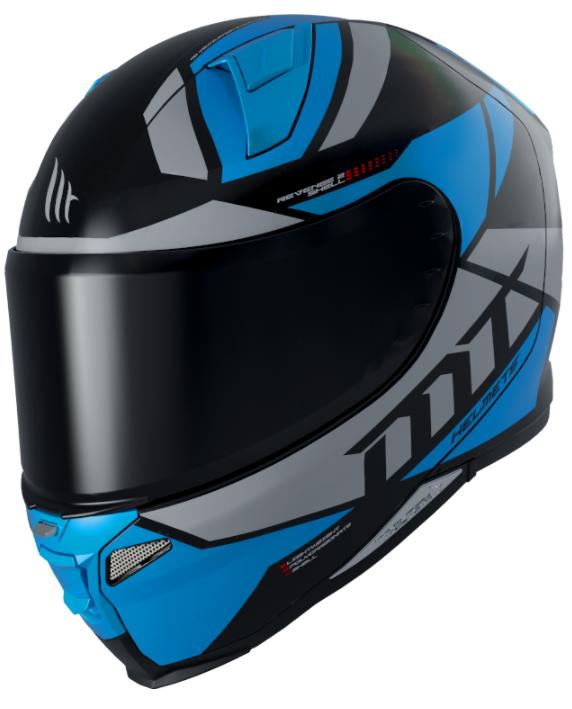 MT Helmets Integrální přilba na motorku Revenge 2 Scalpel černo-šedo-modrá + sleva 300