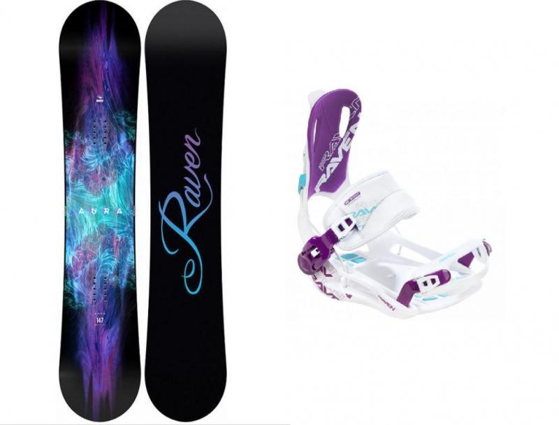 Raven Aura dámský snowboard + Raven FT 270 white/violet vázání Raven