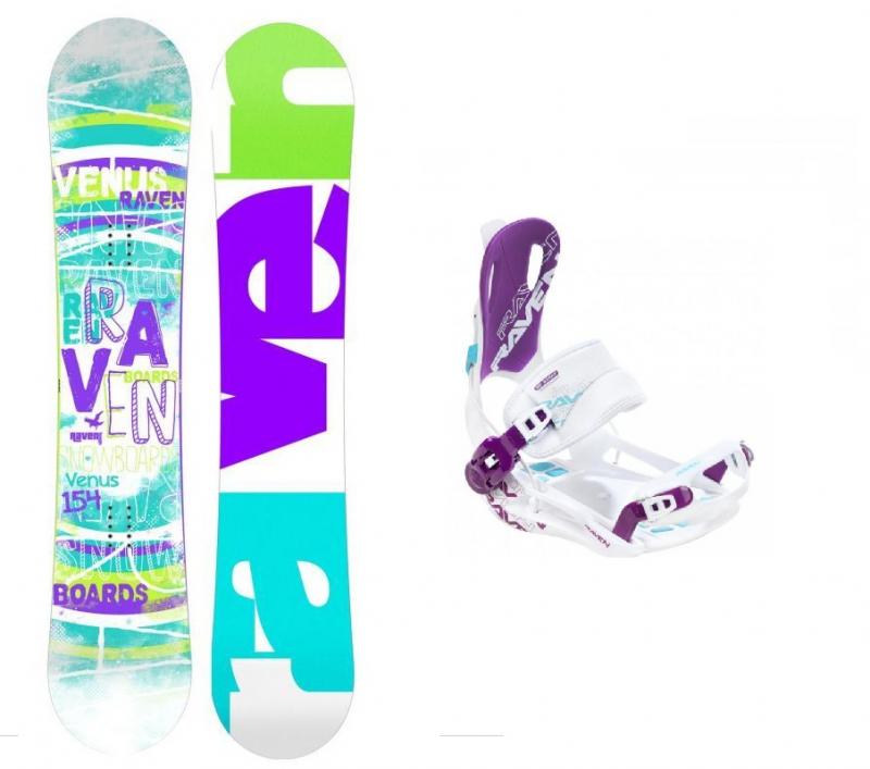 Raven Venus dámský snowboard + Raven Fastec FT 270 white/violet vázání Raven