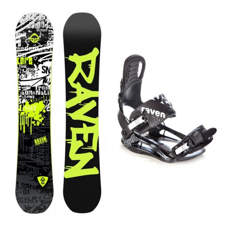 Raven Core Black snowboard + vázání Raven S220 black Raven