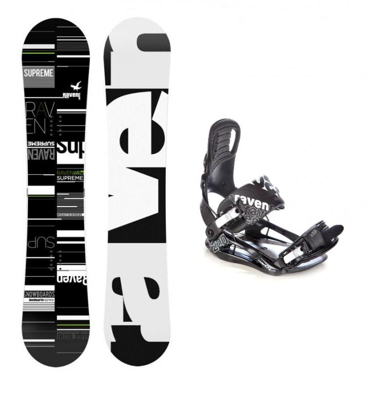 Raven Supreme + vázání Raven S220 black snowboardový set Raven