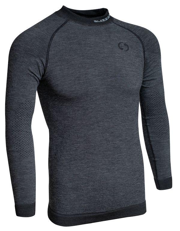 Blizzard Mens long sleeve merino wool anthracite funkční triko Blizzard