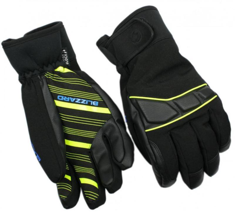 Blizzard Profi black/neon yellow/blue lyžařské rukavice Blizzard