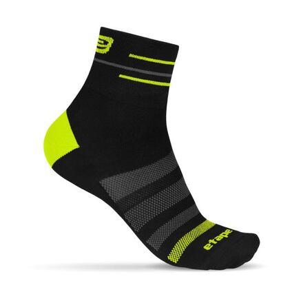 Etape SOX sportovní ponožky černá-žlutá fluo Etape