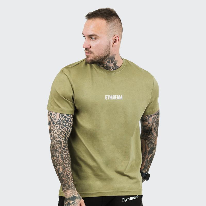 GymBeam Tričko FIT Olive GymBeam