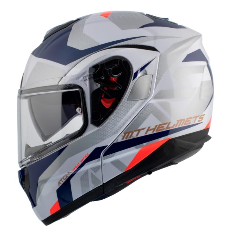 MT Helmets Atom SV Skill A0 bílo-modrá Mt Helmets