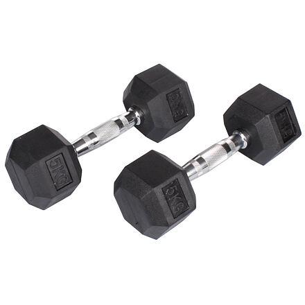 Merco Hex Rubber Dumbbell činka 1 pár Merco