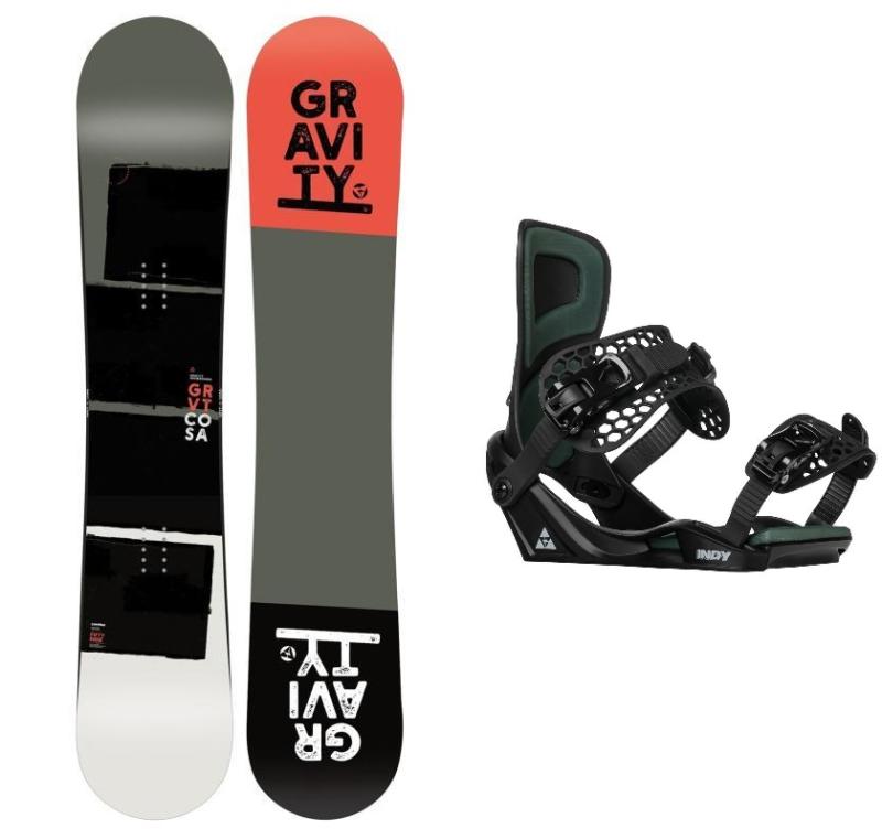 Gravity Cosa pánský snowboard + Gravity Indy black/moss vázání Gravity