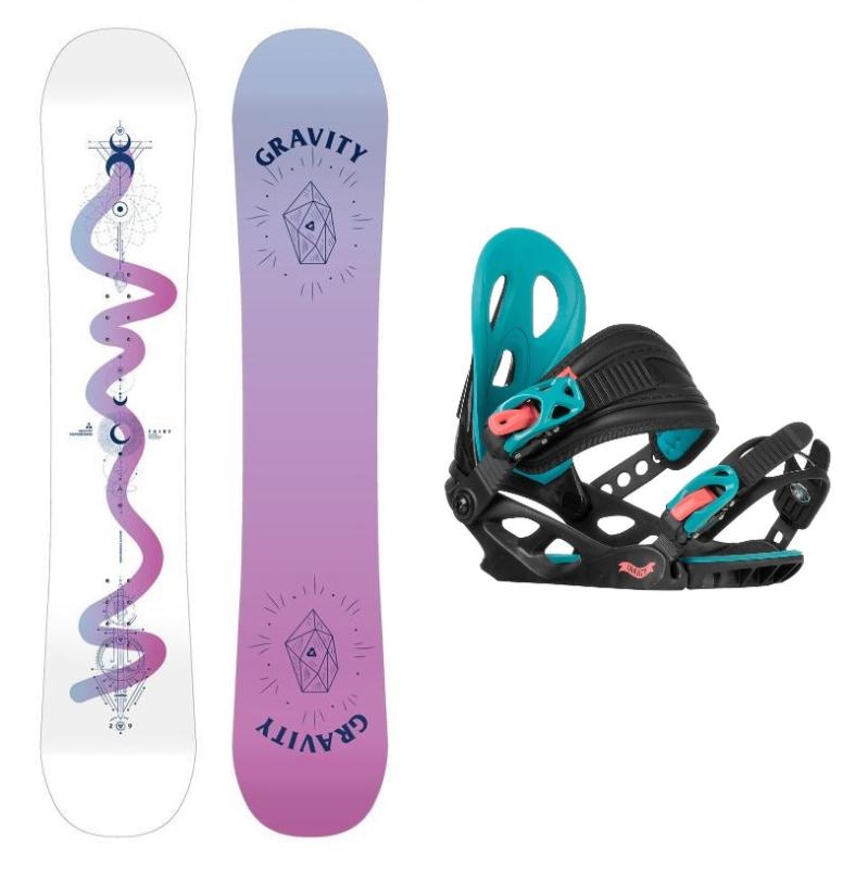 Gravity Fairy 23/24 juniorský snowboard + Gravity G1 Jr black/pink/teal vázání Gravity