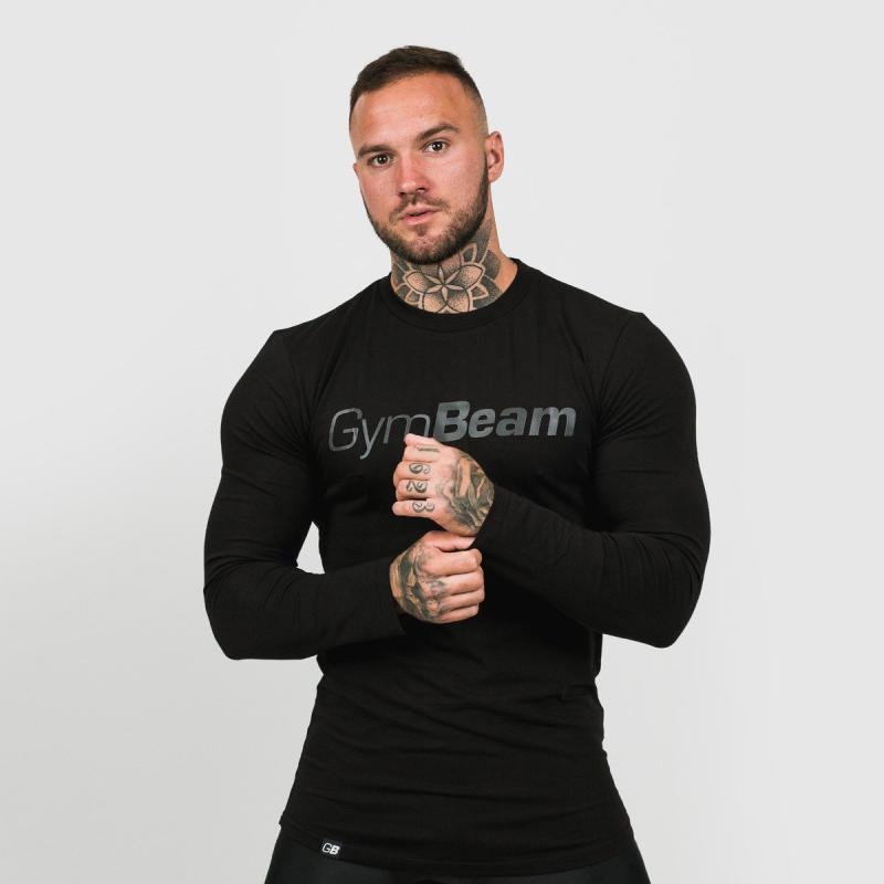 GymBeam Tričko Long Sleeve Leisure Black GymBeam