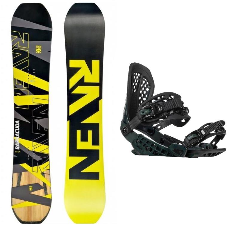 Raven Barracuda Carbon Lime snowboard + Gravity G2 black/moss vázání Raven