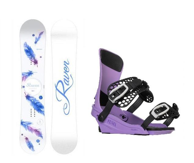 Raven Mia White dámský snowboard + Gravity Fenix levander vázání Raven