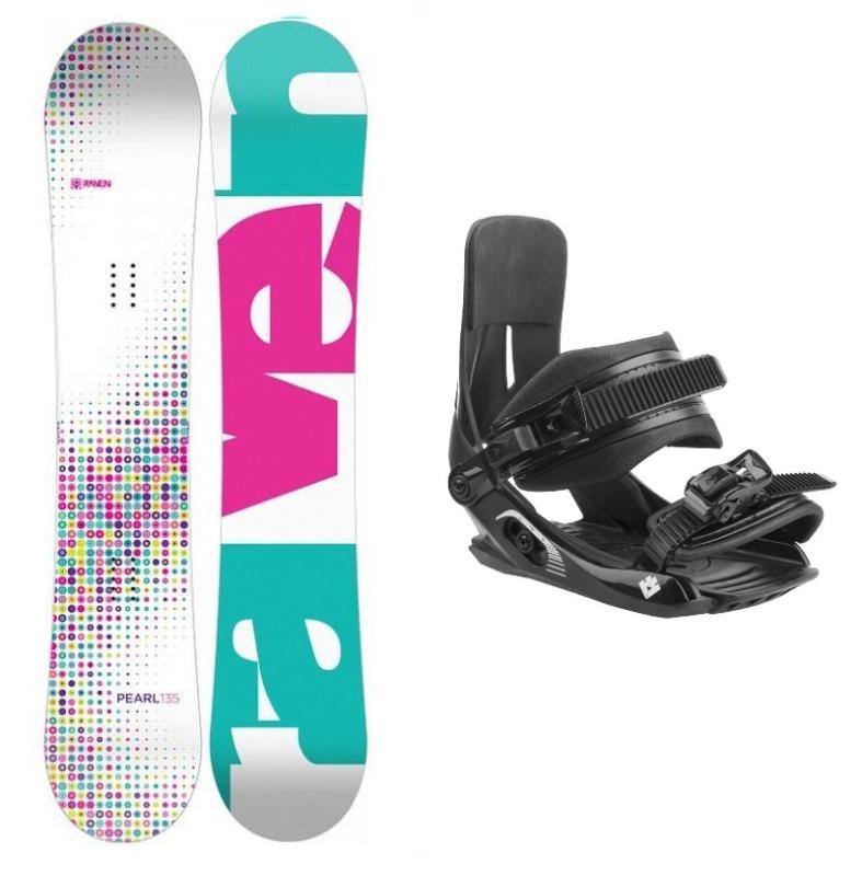 Raven Pearl white dětský snowboard + Hatchey Tactic Junior vázání Raven