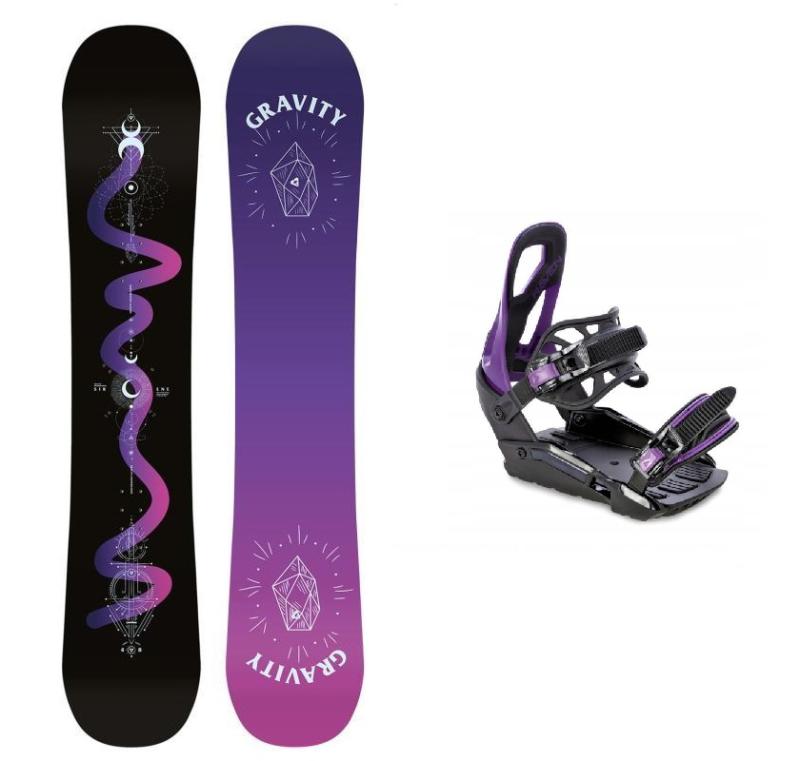 Gravity Sirene Black 23/24 dámský snowboard + Raven S230 Black/violet vázání Gravity