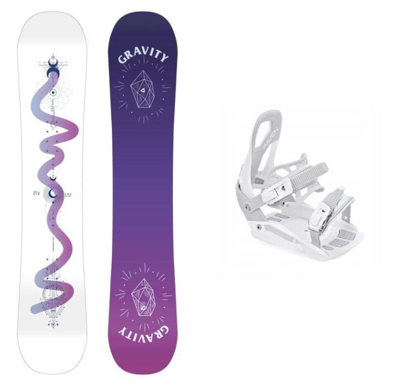 Gravity Sirene White 23/24 dámský snowboard + Raven S230 White vázání Gravity