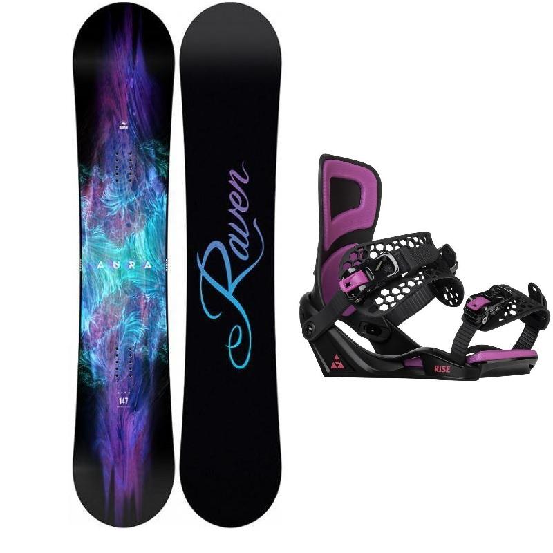 Raven Aura dámský snowboard + Gravity Rise black/purple vázání Raven