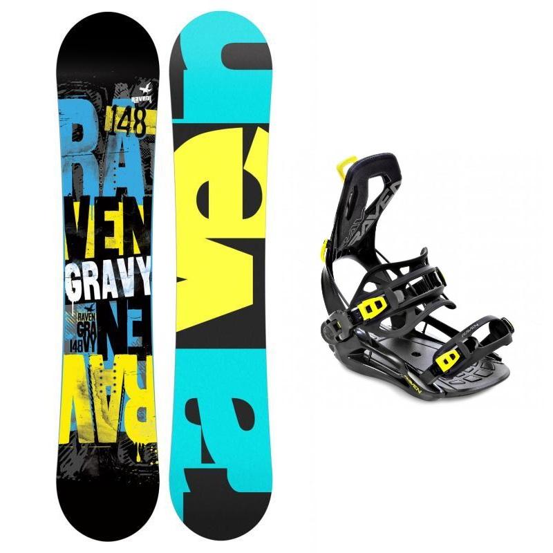 Raven Gravy junior mini dětský snowboard + Raven FT360 black/lime vázání Raven