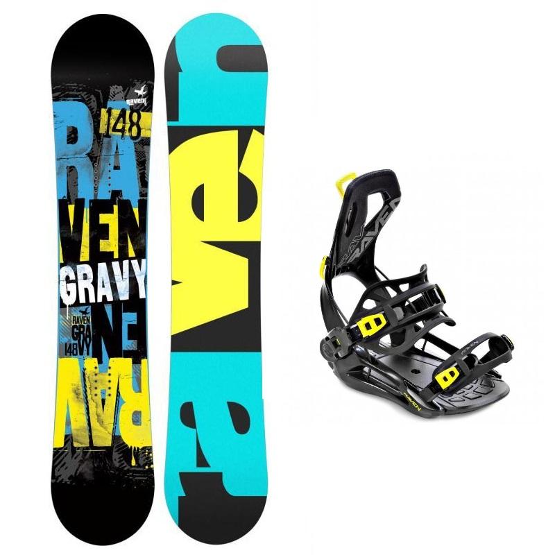 Raven Gravy junior snowboard + Raven FT360 black/lime snowboardové vázání Raven