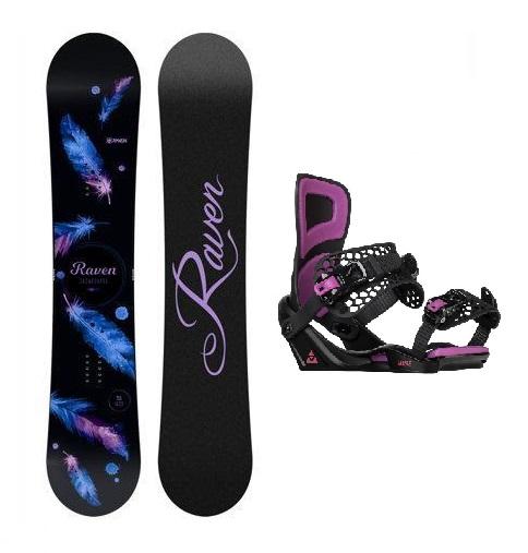 Raven Mia Black dámský snowboard + Gravity Rise black/purple vázání Raven