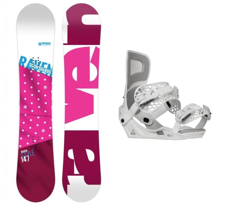 Raven Style Pink dámský snowboard + Gravity Rise white dámské snb vázání Raven