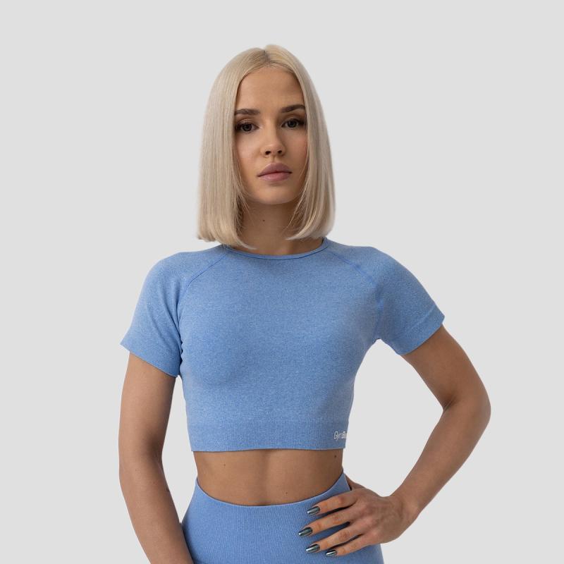 GymBeam Dámské tričko FLO Crop Top Blue GymBeam