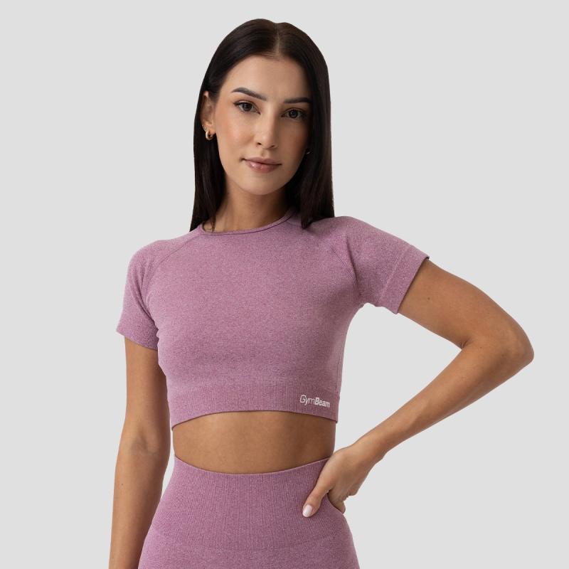 GymBeam Dámské tričko FLO Crop Top Violet GymBeam