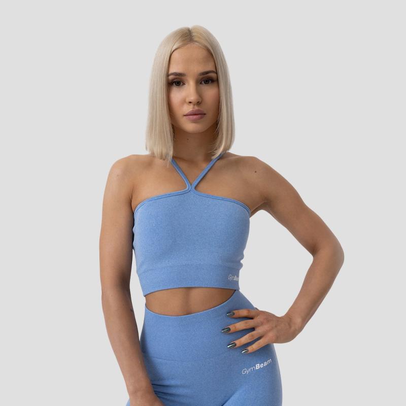 GymBeam Sportovní podprsenka Halter FLO Blue GymBeam